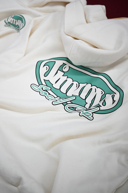 (PRE ORDER) Jimmys Social Club Hood  Ecru/Green